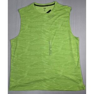 DSG Mens Movement Jacquard Tank Neon Pear Camo Mesh Training Top XL NEW